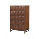 Ivy 48 Inch Tall Dresser Chest, 5 Drawers, Textured, Pine Wood, Dark Brown