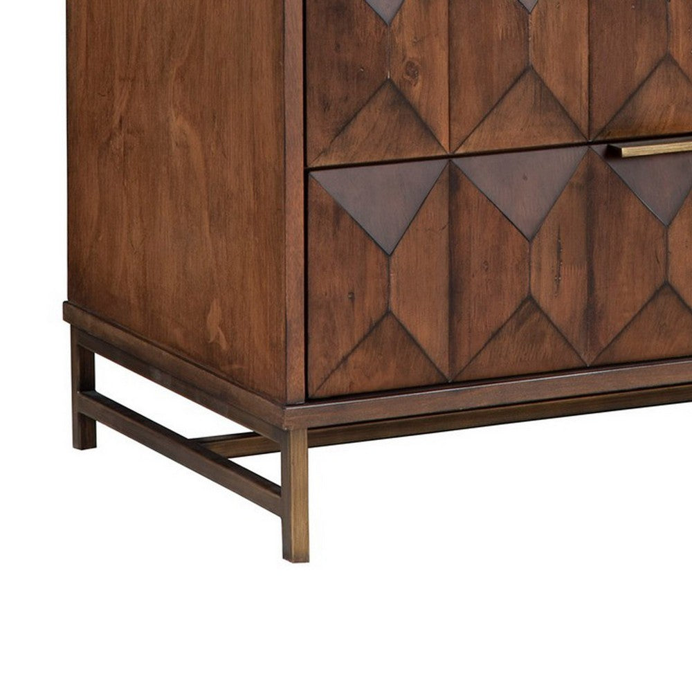Ivy 48 Inch Tall Dresser Chest, 5 Drawers, Textured, Pine Wood, Dark Brown