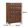 Ivy 48 Inch Tall Dresser Chest, 5 Drawers, Textured, Pine Wood, Dark Brown