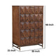 Ivy 48 Inch Tall Dresser Chest, 5 Drawers, Textured, Pine Wood, Dark Brown