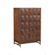 Ivy 48 Inch Tall Dresser Chest, 5 Drawers, Textured, Pine Wood, Dark Brown