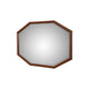Ivy 48 Inch Wall Mirror, Long Octagon Shaped Pine Wood Frame, Dark Brown