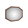 Ivy 48 Inch Wall Mirror, Long Octagon Shaped Pine Wood Frame, Dark Brown