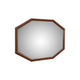 Ivy 48 Inch Wall Mirror, Long Octagon Shaped Pine Wood Frame, Dark Brown