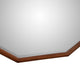 Ivy 48 Inch Wall Mirror, Long Octagon Shaped Pine Wood Frame, Dark Brown