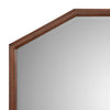 Ivy 48 Inch Wall Mirror, Long Octagon Shaped Pine Wood Frame, Dark Brown