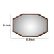 Ivy 48 Inch Wall Mirror, Long Octagon Shaped Pine Wood Frame, Dark Brown