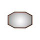 Ivy 48 Inch Wall Mirror, Long Octagon Shaped Pine Wood Frame, Dark Brown