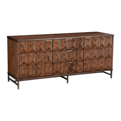 Ivy 64 Inch TV Media Entertainment Center Console, 3 Drawers, Dark Brown
