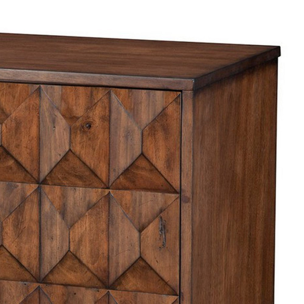 Ivy 64 Inch TV Media Entertainment Center Console, 3 Drawers, Dark Brown