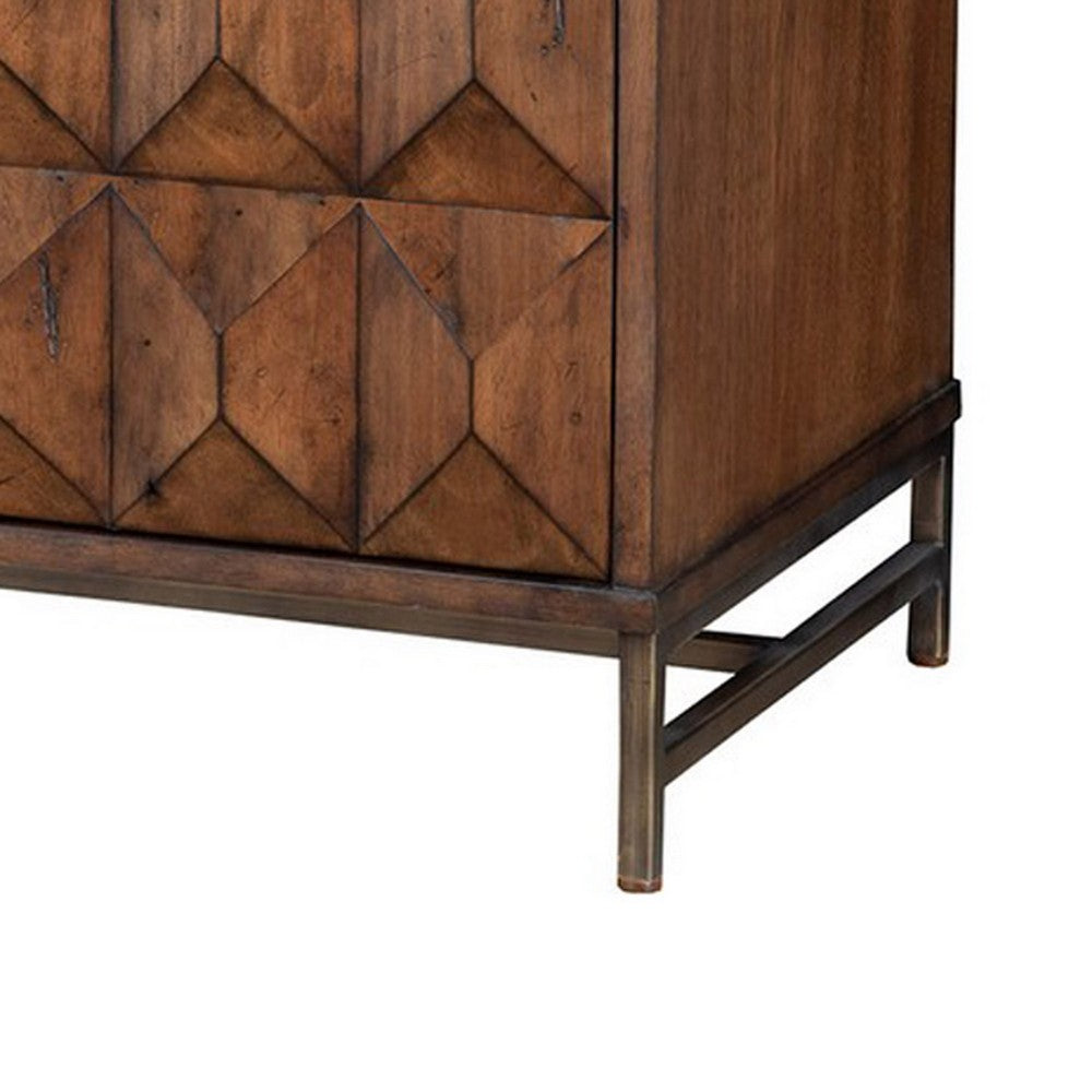 Ivy 64 Inch TV Media Entertainment Center Console, 3 Drawers, Dark Brown