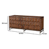 Ivy 64 Inch TV Media Entertainment Center Console, 3 Drawers, Dark Brown