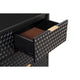 Rexi 56 Inch 7 Drawer Dresser, Honeycomb Pattern, Black Mahogany Wood, Gold