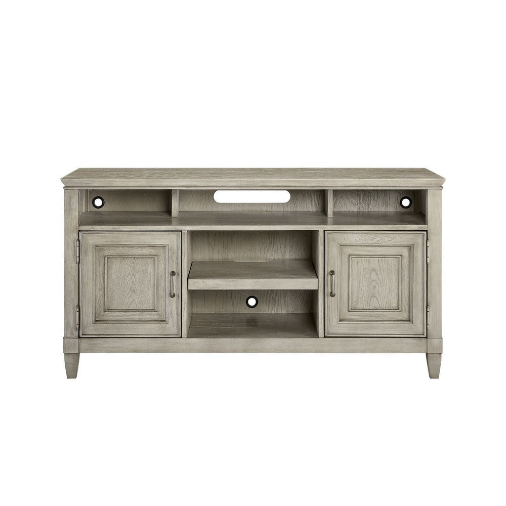 Eva 54 Inch TV Media Entertainment Center Console, Medium, 2 Door Soft Beige