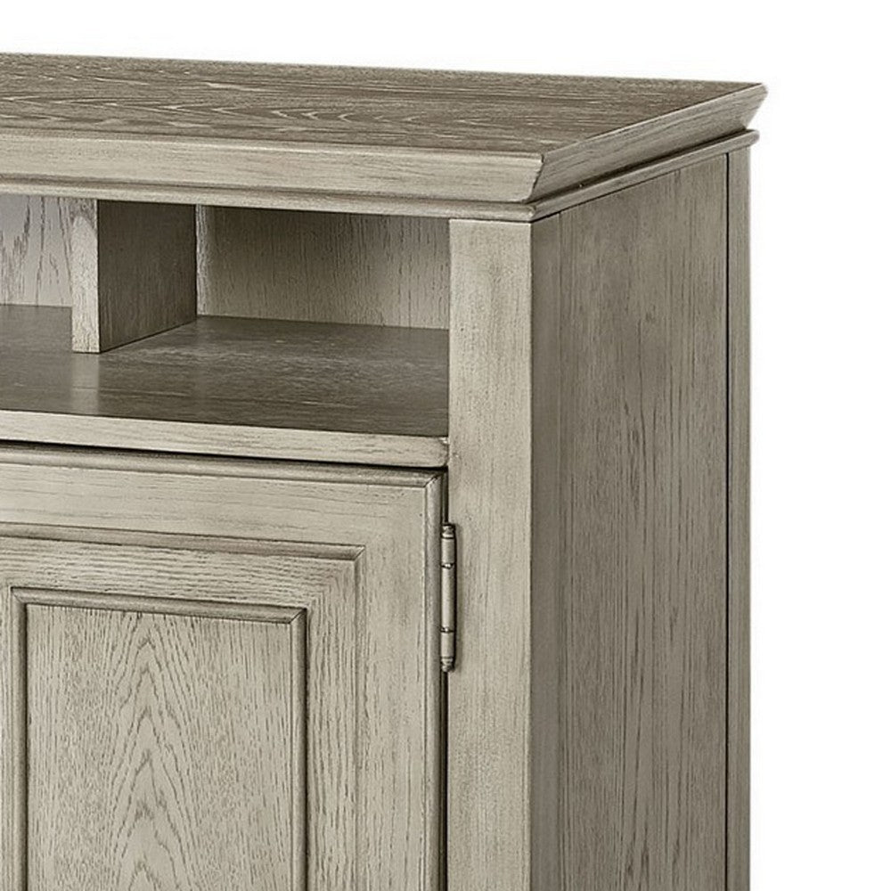 Eva 54 Inch TV Media Entertainment Center Console, Medium, 2 Door Soft Beige