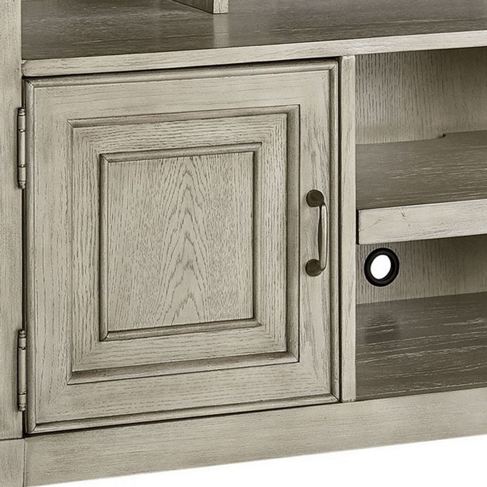 Eva 54 Inch TV Media Entertainment Center Console, Medium, 2 Door Soft Beige