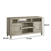 Eva 54 Inch TV Media Entertainment Center Console, Medium, 2 Door Soft Beige