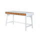 Eli 52 Inch 3 Drawer Home Office Desk, Mahogany Wood, White, Brown