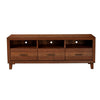 Paul 64 Inch TV Media Entertainment Center Console, 3 Cubbies, Warm Brown