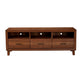 Paul 64 Inch TV Media Entertainment Center Console, 3 Cubbies, Warm Brown