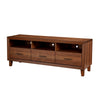 Paul 64 Inch TV Media Entertainment Center Console, 3 Cubbies, Warm Brown