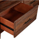 Paul 64 Inch TV Media Entertainment Center Console, 3 Cubbies, Warm Brown