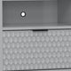 Rexi 64 Inch TV Media Entertainment Console, 3 Drawer, Light Gray, Black