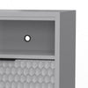 Rexi 64 Inch TV Media Entertainment Console, 3 Drawer, Light Gray, Black
