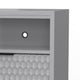 Rexi 64 Inch TV Media Entertainment Console, 3 Drawer, Light Gray, Black