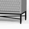 Rexi 64 Inch TV Media Entertainment Console, 3 Drawer, Light Gray, Black