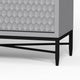Rexi 64 Inch TV Media Entertainment Console, 3 Drawer, Light Gray, Black