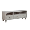 Rue 64 Inch 3 Drawer TV Media Entertainment Center, Honeycomb, Light Gray