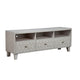 Rue 64 Inch 3 Drawer TV Media Entertainment Center, Honeycomb, Light Gray