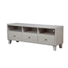Rue 64 Inch 3 Drawer TV Media Entertainment Center, Honeycomb, Light Gray
