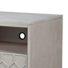 Rue 64 Inch 3 Drawer TV Media Entertainment Center, Honeycomb, Light Gray