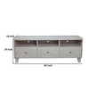 Rue 64 Inch 3 Drawer TV Media Entertainment Center, Honeycomb, Light Gray