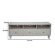Rue 64 Inch 3 Drawer TV Media Entertainment Center, Honeycomb, Light Gray