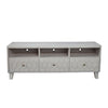Rue 64 Inch 3 Drawer TV Media Entertainment Center, Honeycomb, Light Gray