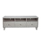 Rue 64 Inch 3 Drawer TV Media Entertainment Center, Honeycomb, Light Gray