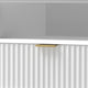 Beth 64 Inch TV Media Entertainment Center Console, 3 Drawers, White, Gold