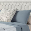 Rue Queen Bed, Paneled Headboard, Mahogany, Honeycomb Pattern, Light Gray
