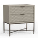 Rexi 26 Inch 2 Drawer Nightstand, Honeycomb, Mahogany Wood, Taupe Gray