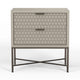 Rexi 26 Inch 2 Drawer Nightstand, Honeycomb, Mahogany Wood, Taupe Gray