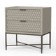 Rexi 26 Inch 2 Drawer Nightstand, Honeycomb, Mahogany Wood, Taupe Gray