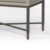 Rexi 26 Inch 2 Drawer Nightstand, Honeycomb, Mahogany Wood, Taupe Gray