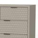 Rexi 56 Inch 7 Drawer Dresser Honeycomb Pattern Mahogany Wood Taupe Gray BM284281