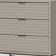 Rexi 34 Inch 3 Drawer Small Dresser Chest, Honeycomb Texture, Taupe Gray