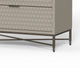 Rexi 34 Inch 3 Drawer Small Dresser Chest, Honeycomb Texture, Taupe Gray