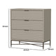 Rexi 34 Inch 3 Drawer Small Dresser Chest, Honeycomb Texture, Taupe Gray