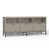 Rexi 64 Inch TV Media Entertainment Center Console, 3 Drawers, Taupe Gray